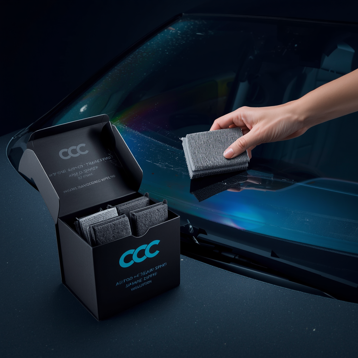 CCC /// Auto Glass Oil Film Nano Sponge Wipe (Box)